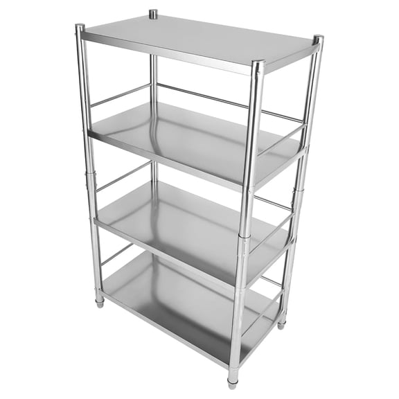 Stainless Steel Shelving, 4 Tier Adjustable Shelf Storage, Floor Sting Heavy Duty Shelvin, 31.1" D *18.1" W*51.9" H, Sting Shelf Units for Storing Displaying Goods