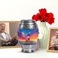 thumbnail image 6 of JAGASY Lighthouse Small Memorial Urn for Boy - Ocean Sunset Pink Yellow Clouds Decorative Urns for Girl - Blue Urns for Human Ashes Keepsake - Miniature Urn for Friend - (3 Inch), 6 of 7