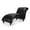 Black, variant on Classic Faux Leather Button Tufted Chaise Lounge, Armless Recliner Chair Sofa with Nailhead Trim Solid Wood Legs for Living Room Bedroom Office