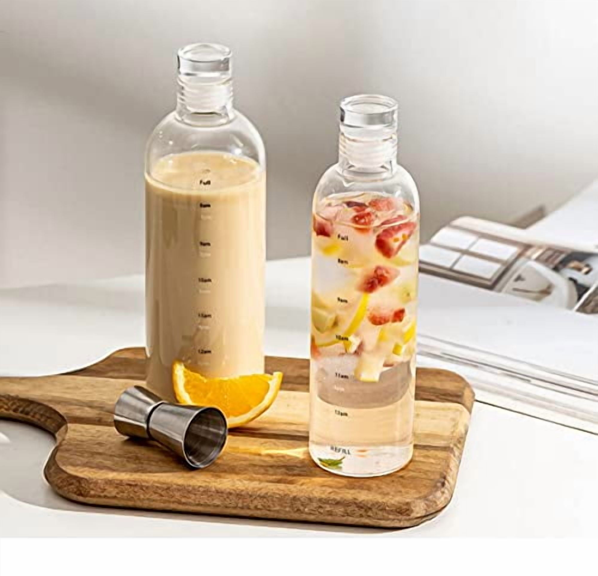 Time Scale Clear Glass Water Bottle Juice Cup