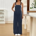 thumbnail image 5 of Hvyesh Women's Maternity Overalls Plaid Print Sleeveless Rompers Wide Leg Y2K Pregnancy Jumpsuits, 5 of 7