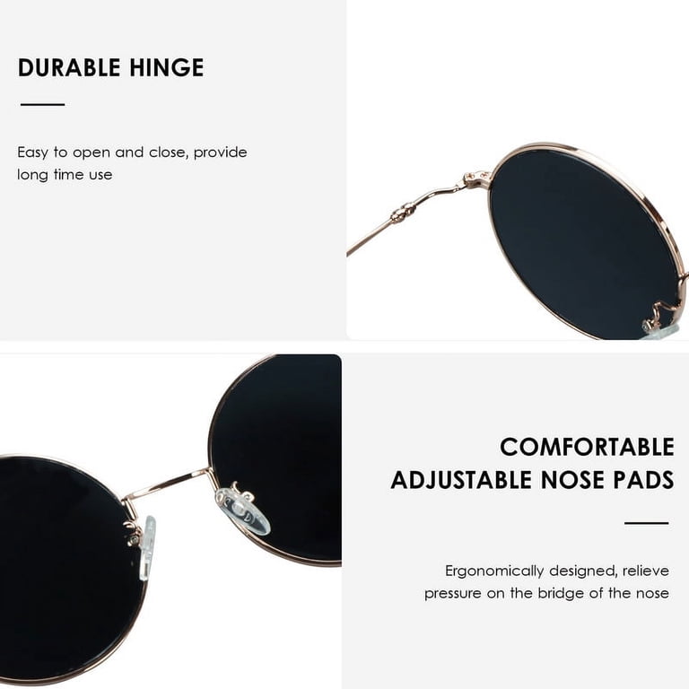 2 Pack Vintage Round Sunglasses for Men and Women UV400  display picture 2