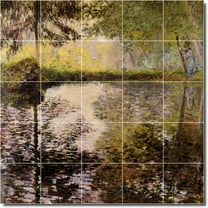 Ceramic Tile Mural-Claude Monet Garden Floor Tile Mural 2. 40" w x 40" h using (25) 8 x 8 ceramic tiles