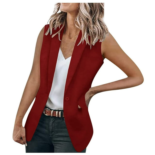 Puntoco Cárdigan de bolsillo sin mangas sólido con cuello en V de moda sexy para mujer Puntoco Puntoco-4285