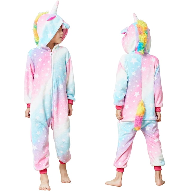 Pijama HQFURS de franela 4T con forma de unicornio y animal