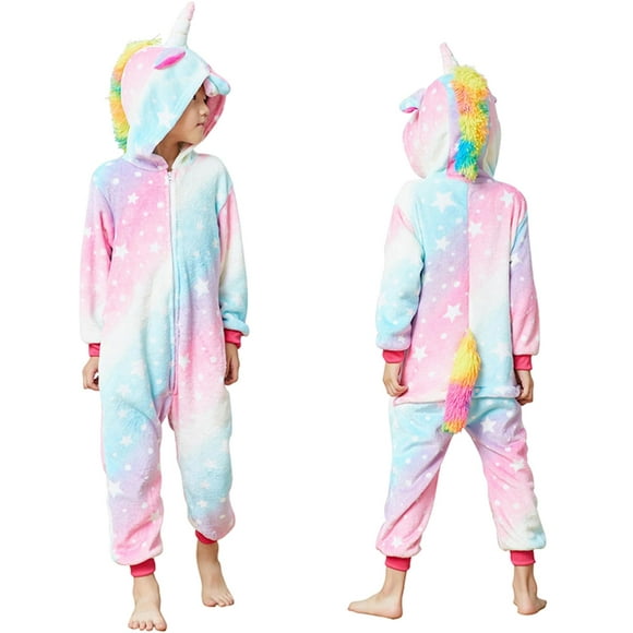Pijama HQFURS de franela 4T con forma de unicornio y animal