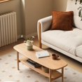 thumbnail image 2 of Center Table Low Table 100% Solid Wood Top Plate Desk Coffee Table Width 120 X Depth 40 X Height 42 Cm Study Desk Work from Home Easy To Assemble Wood with Storage Shelf, Writing Desk (Oak), 2 of 11