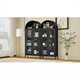 thumbnail image 2 of Trilenars 73 inch Modern Arched Metal Cabinet in Black,Black, 2 of 8