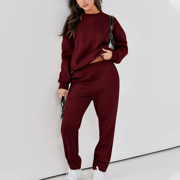 ZQGJB Women's 2023 Two Piece Sweatsuit Outfits Casual Long Sleeve