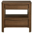 thumbnail image 5 of Rie Nightstand w 2 Drawers and Lower Shelf- Walnut Brown Poplar Wood, 5 of 7