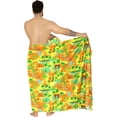thumbnail image 2 of HAPPY BAY Men's Swim Trunk Bathing Suit Sarong Pareo Beach Wrap One Size Tangerine, Floral Hibiscus Palm Tree Summer Vacation Party, 2 of 5