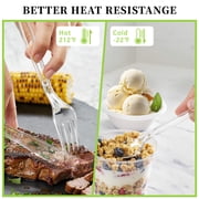 GPED 360 Count Clear Plastic Spoons, 6.8 Extra Heavy Duty Disposable Spoons, Heat Resistant & BPA Free Disposable Silverware, Clear Spoons for Party Supply