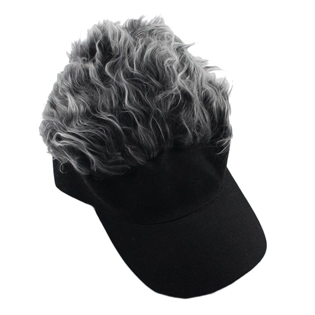 baseball caps with fake hair