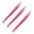 thumbnail image 4 of Pinzas de uñas multiusos de 3 piezas Pinzas de gel de sílice de dos cabezas en relieve rosa, 4 of 5
