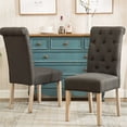 thumbnail image 4 of Solid Wood Tufted Parsons Dining Chair Set in Charcoal / Improve Kitchen or Dining Room Look, 4 of 6