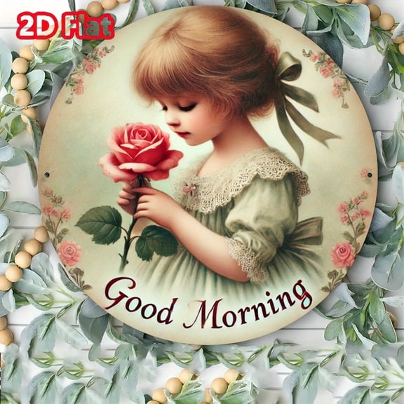 HELLOYOUNG "Good Morning" Metal Wall Sculpture|HD Print,Halloween&Christmas Gift,Bedroom/Living Room/Cafe Decor