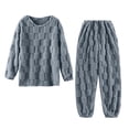 thumbnail image 5 of FAIWAD Fleece Pajama Sets for Women 2 Piece Long Sleeve Tops Elastic Pants Soft Sleepwear Outfits, 5 of 8