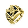 thumbnail image 3 of Bling Jewelry Mens Mens Stainless Steel Large Square Black Patriotic Eagle Signet Ring Silver Tone, 3 of 5