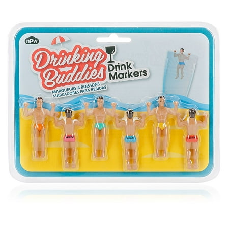 NPW-USA Drinking Buddies Cocktail/Wine Glass Markers