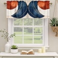 thumbnail image 2 of Navy Blue Burnt Orange Curtain Valances for Windows, Kitchen Valance Window Treatments Panel 2 Pack, Modern Boho Art Geometric Rod Pocket Short Curtains for Bathroom Bedroom 54 x 18 Inch, 2 of 8
