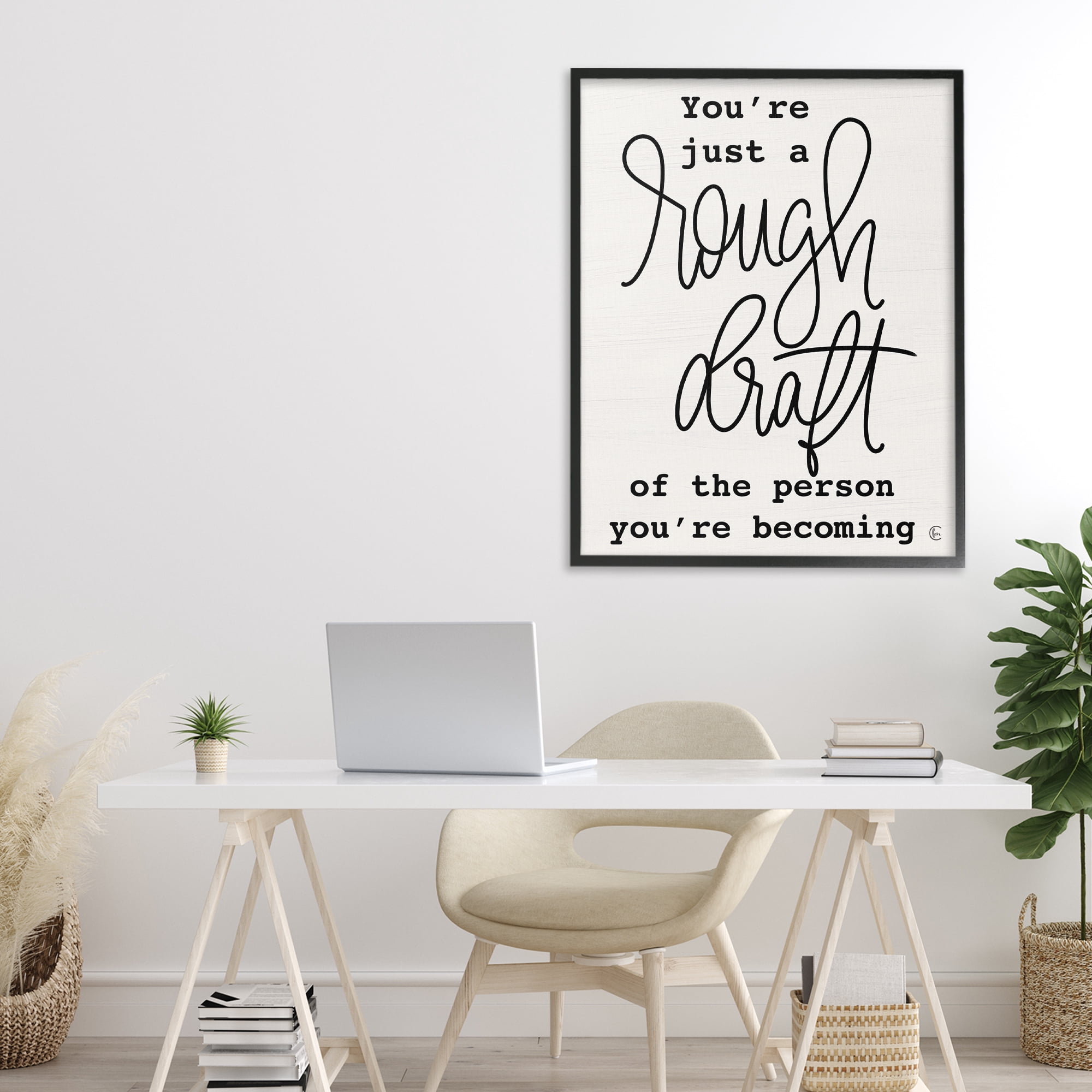 Stupell Industries Rough Draft Of Person Black Framed Giclee Art, design by Fearfully Made Creations