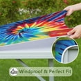 thumbnail image 6 of Colorful Rainbow Tie Dye Spiral Pattern Square Fitted Tablecloth with Elastic Edge,Square Table Cover,Washable Elastic Table Cover for Home Kitchen Party Decor 36"x36", 6 of 6