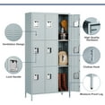 thumbnail image 2 of AUHUP Metal Locker for Employees with Hooks, Industrial Steel Storage Locker for School Gym Home Office Staff, Gray-9 Doors Metal Storage Cabinet, 2 of 9