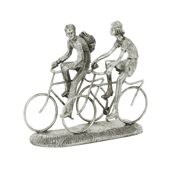 DecMode Polystone Bicycle Contemporary Sculpture Silver