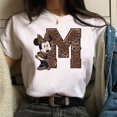 thumbnail image 1 of Camiseta con estampado de combinación de letras y nombre personalizado para mujer, camiseta de manga corta ABCDEFG con letra de Minnie Mouse Tan Jianjun  unisex, 1 of 2