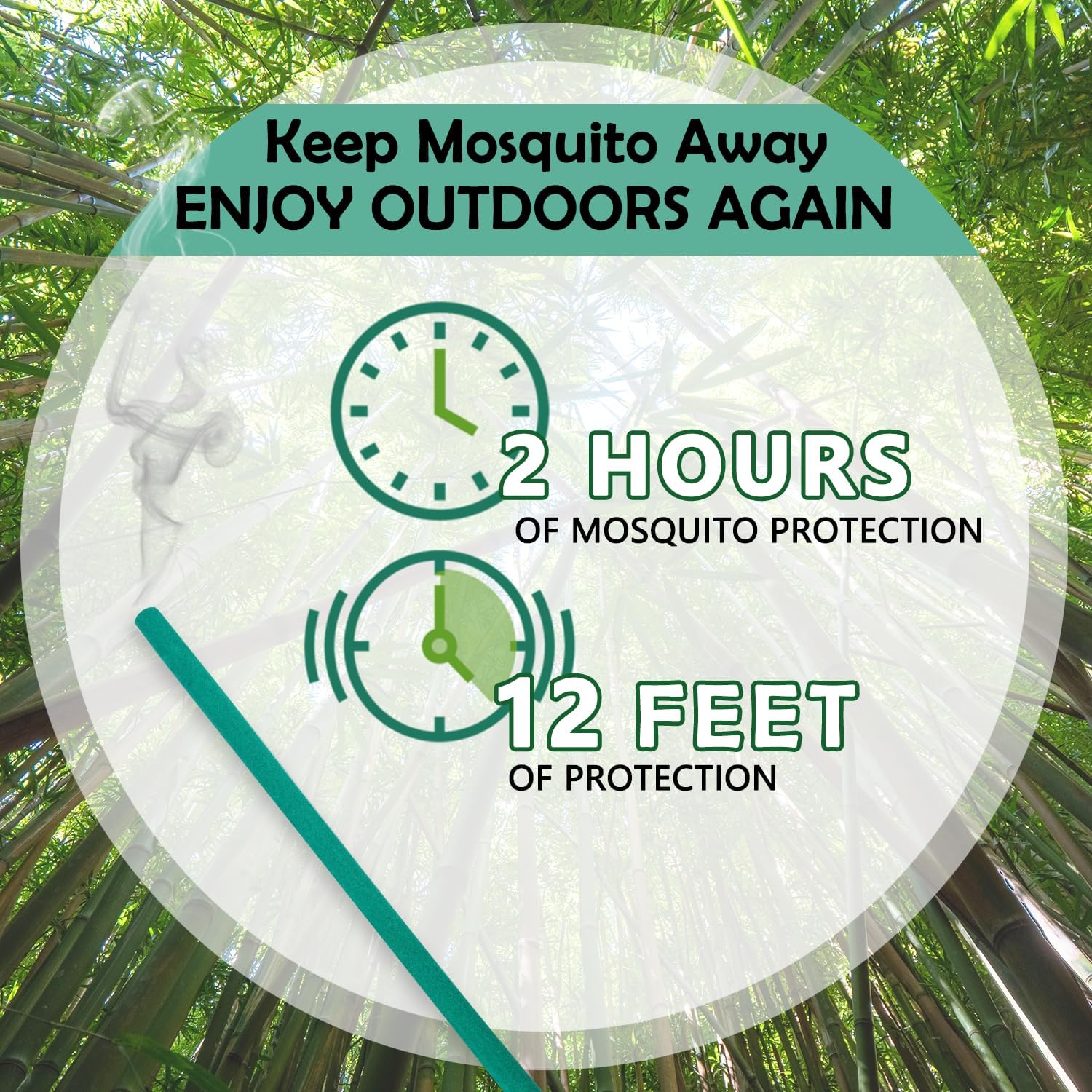 Mosquito Repellent Incense Sticks 24 Pieces per Box, for Patio/Natural Ingredients Citronella Oil/Lemongrass Oil/Made with Natural Based Essential - DEET Free Outdoor