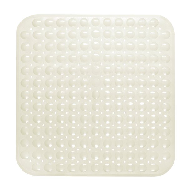 Stall Size"Bubble" Look Vinyl Bath Mat in ivory.