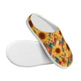 thumbnail image 3 of Fotbe Diamond Bohemian Sunflower Pattern Women's Fuzzy Curly Fur Memory Foam Loafer Slippers Indoor Outdoor Slippers Winter Home Shoes-35/36, 3 of 7