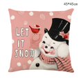 thumbnail image 1 of Funda de almohada de dibujos animados de Navidad rosa, funda de cojín de Papá Noel, muñeco de nieve, árbol de Navidad, Feliz Navidad, funda de almohada decorativa para el hogar, coche, cama, 1 of 4