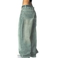 thumbnail image 3 of EMMIOL Women's Hip Hop Baggy Jeans Wide Leg Mid-Low Waist Jeans Loose Boyfriends Pants 90s Vintage Denim Pants, 3 of 6