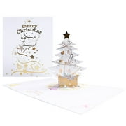 XZNGL Christmas New Glittering Dreamy Carte de Voeux Tridimensionnelle Sapin de Noël