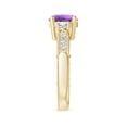 thumbnail image 3 of ANGARA Natural 1.7 Ct. Amethyst with Diamond Three Stone Ring in 14K Yellow Gold for Women (Ring Size: 11.5), 3 of 9