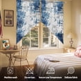 thumbnail image 5 of Abstract Stitching Swag Curtain Valance for Windows, Gray Blue Mottled Texture Window Treatments Short Swag Topper for Kitchen Windows Bathroom Bedroom, 36"x63", 5 of 8