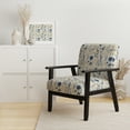 thumbnail image 2 of Designart "Blue Flower Ferns" Upholstered Bohemian & Eclectic Accent Chair and Boho Arm Chair - Multiple Color & Pattern, 2 of 7