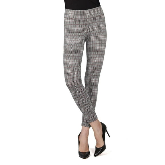 MeMoi Women's Glen Plaid Shaping Leggings - Womens - Female (Large/X-Large, Black)