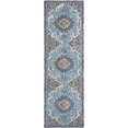 thumbnail image 3 of Traditional 2x8 Area Rug (2'3'' x 7'7'') Medallion Navy, Aqua Indoor Runner Easy to Clean, 3 of 8