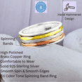 thumbnail image 4 of Sechi Spinning Ring 925 Sterling Silver Hammered Jewelry for Women, 4 of 10
