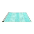thumbnail image 2 of Ahgly Company Machine Washable Indoor Square Abstract Turquoise Blue Contemporary Area Rugs, 5' Square, 2 of 4