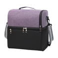 thumbnail image 2 of Dmlowu Insulated Lunch Bag, 2 Compartment Food Cooler Bag with Adjustable Crossbody Shoulder Strap, Large Capacity Lunch Box for Women Men Work Office Picnic, 2 of 6