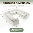 thumbnail image 7 of Oversized Cloud Couch Sectional for Living Room - 10 Seaters Modular Sectional Sofa with Ottoman Convertible L/U Shaped Boneless Design Warm Couches, 7 of 7