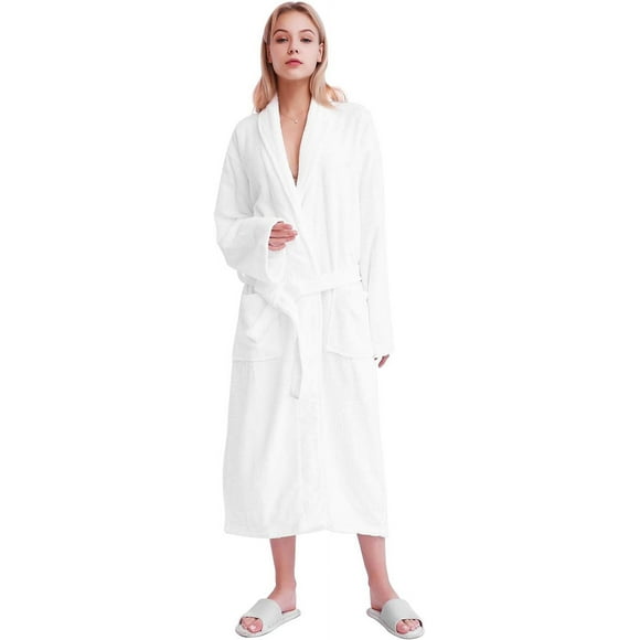 Robe de Bain Unisexe, 100 % Coton Éponge, Douce et Moelleuse, pour Femmes et Hommes