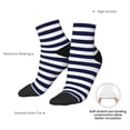 thumbnail image 6 of Sigee Navy Blue And White Stripes for Crew Soft Moisture-wicking Socks ,Cushion Moisture Wicking Boot Socks for Men and Women, 6 of 7