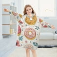 thumbnail image 5 of FORMRS Wearable Blanket Hoodie with Sleeves for Kids Cozy Flannel Sweatshirt, Pink Donut, 5 of 7