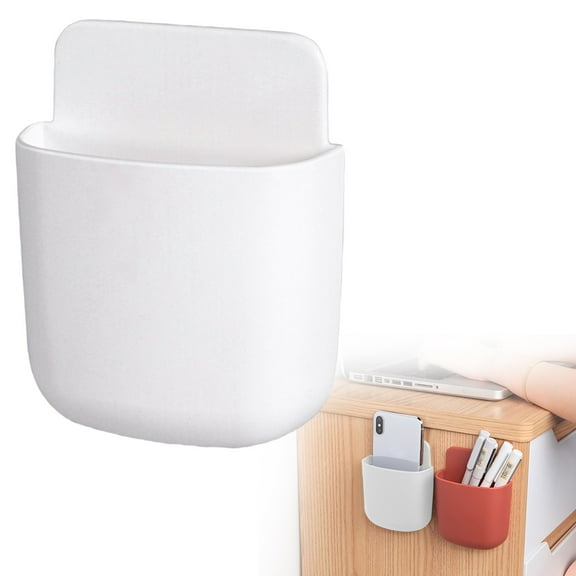 HAXMNOU Hole-Free Self Adhesive Organizer Self-Adhesive Wall Mount Storage Box Remote Control Holder Remote Control Holder Wall Mount Holders Hole-Free for Bedrooms Offices and Compact Spaces, White