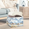 thumbnail image 3 of Yayeee Collapsible Cube Storage Bin with Lid Fabric Closet Decorative Basket with Handles, Winter Mountain, 3 of 7