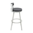 thumbnail image 5 of Armen Living Flynn26" Swivel Counter Stool in Silver Metal with Gray Faux Leather, 5 of 11